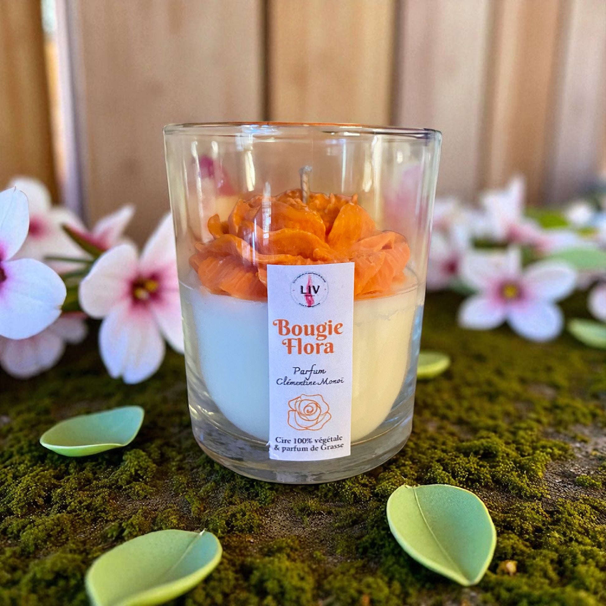Bougie Flora ~ Parfum Clémentine Monoï