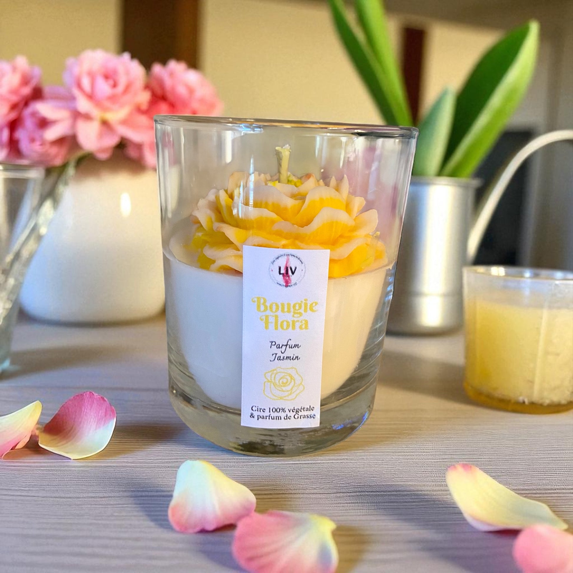 Bougie Flora ~ Parfum Jasmib
